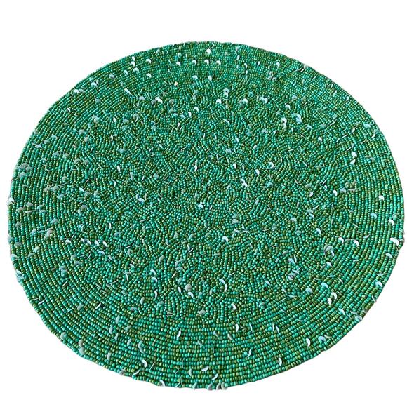 Tiramisu Christmas Hand Beaded Placemat 15in Holiday Glam Home Decor NEW - Picture 3 of 10